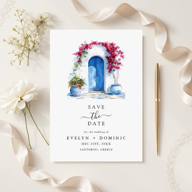 Save The Date Modern Bougainvillea Destination Wedding (Créateur téléchargé)