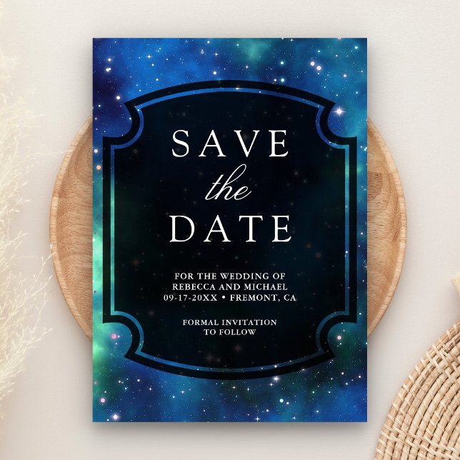 Save The Date Modern Celestial Space Galaxy Wedding (Créateur téléchargé)