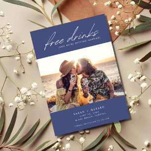 Save The Date Modern Chic Photo Mariage de boissons gratuites