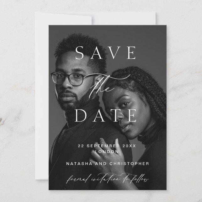 Save The Date Modern Minimalist Photo Overlay Wedding (Devant)