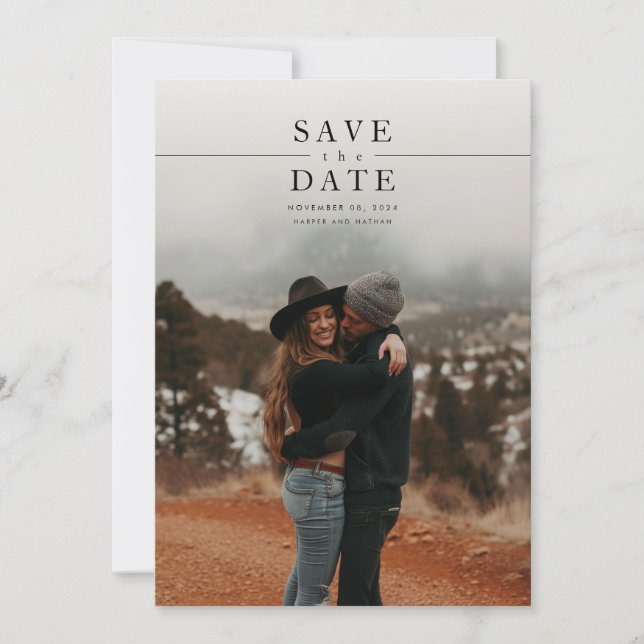 Save The Date Modern Minimalist Photo QR Code Wedding (Devant)