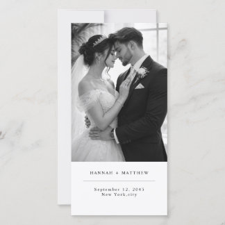 Save The Date Modern Minimalist Photo Wedding Bookmark with QR 