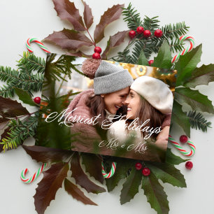 Save The Date Modern Mme & Mme Joyeuses Fêtes de Noël