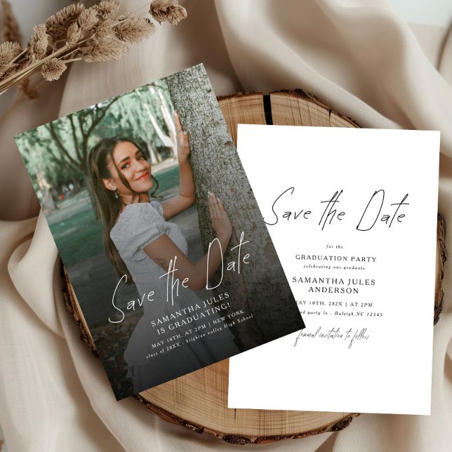 Save The Date Modern Photo High School Graduation  (Créateur téléchargé)