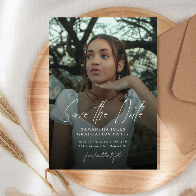 Save The Date Modern Photo High School Graduation  (Créateur téléchargé)