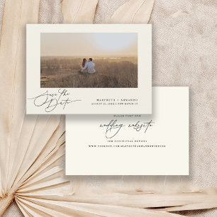 Save The Date Modern Script Mariage Site Web ivoire Photo