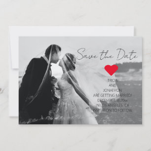 Save The Date Modern Script Photo QR Code Mariage Ajouter un nom