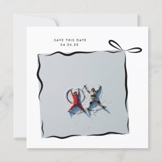 Save The Date MoDeRN Simple MINIMAL RIBBON Mariage photo