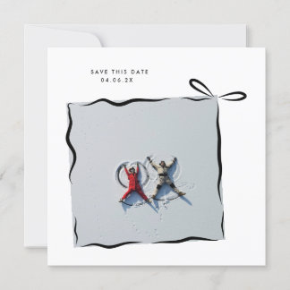 Save The Date MoDeRN Simple MINIMAL RIBBON Mariage photo