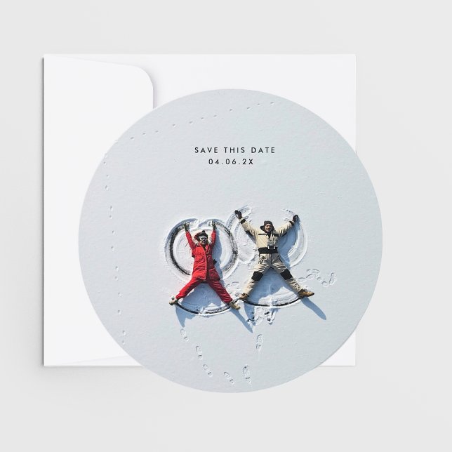 Save The Date MoDeRN Simple MINIMALIST Photo Mariage rond (Créateur téléchargé)