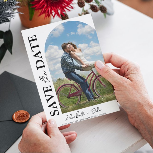 Save The Date Modern Simple Script Photo Mariage Enregistrer La  (Créateur téléchargé)