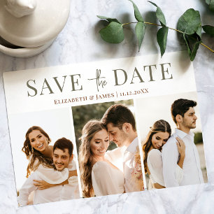 Save The Date Modern Trois Photo Automne Automne Saison Mariage