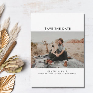 Save The Date Modern Two Photo Wedding Sauvez la date