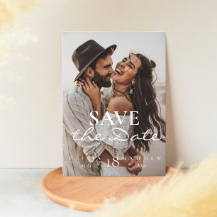 Save The Date Moderne 2 Photos Mariage Sauvez les dates