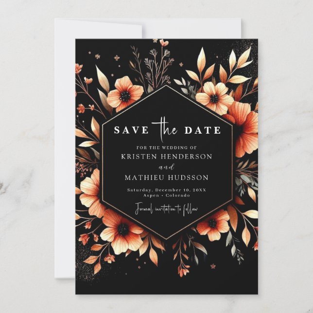 Save The Date Moderne, belle Mariage en terre cuite (Devant)