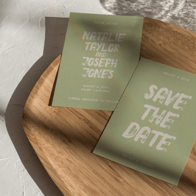 Save The Date Moderne Bright Retro Bold Brusch Boho Mariage (Créateur téléchargé)