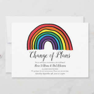 Save The Date Moderne Changer la date reportée événement Rainbow