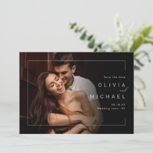Save The Date Moderne chic minimaliste photo mariage faire part 
