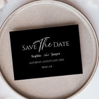 Moderne Classique Noir Mariage Plat Enregistrer La