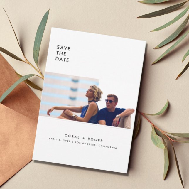 Save The Date Moderne Clean City Wedding Enregistrer la date (Créateur téléchargé)