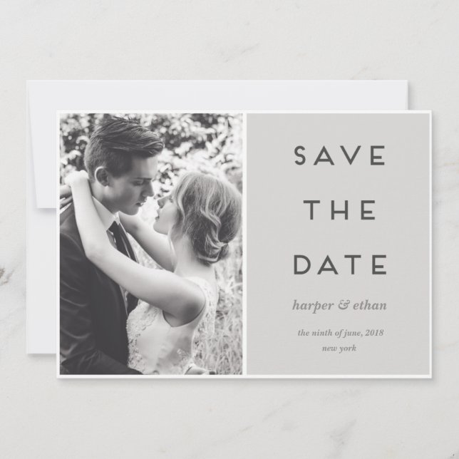SAVE THE DATE MODERNE CÔTÉ PAR CÔTÉ ENREGISTRER LA DATE (Devant)