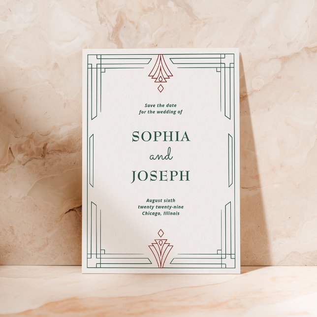 Save The Date Moderne Déco | Élégant Mariage de Noël (Créateur téléchargé)