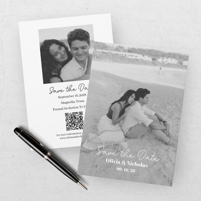 Save The Date Moderne Deux Photos (Créateur téléchargé)