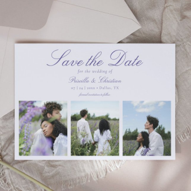 Save The Date Moderne Elegant 3 Mariage photo (Créateur téléchargé)