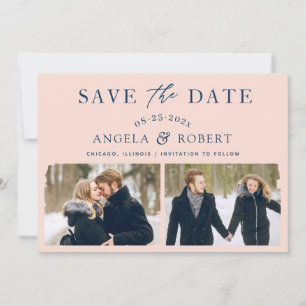 Save The Date Moderne Elegant Broussailler Marine Brush Stroke 2