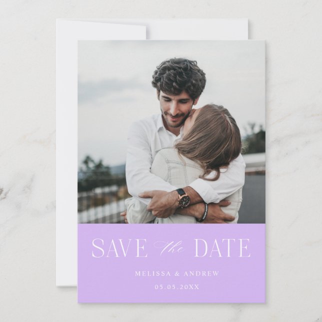 Save The Date Moderne élégant Enregistrer la date Lavender (Devant)
