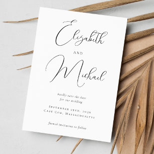 Save The Date Moderne Élégant Mariage de calligraphie Imprimable