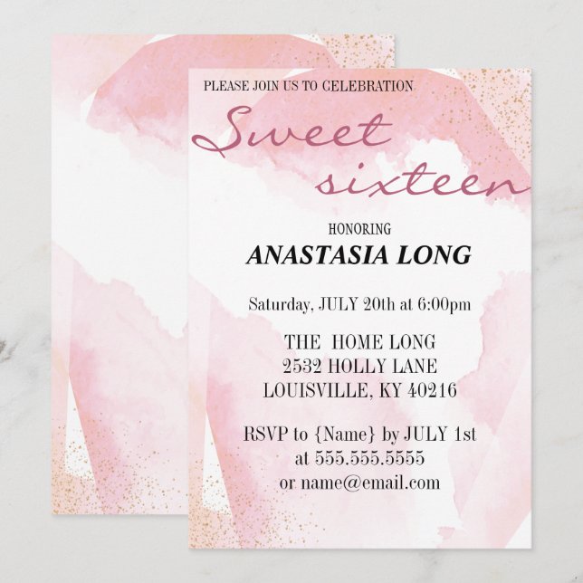 Save The Date Moderne, Élégant Rose Enregistrer La Date (Devant / Derrière)