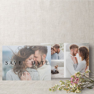 Save The Date Moderne Elegant Vellum Overlay 4 Fiançailles photo