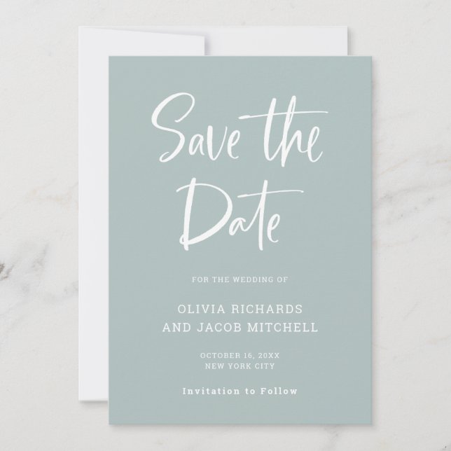 Save The Date Moderne et élégant | Mariage en verre marin (Devant)