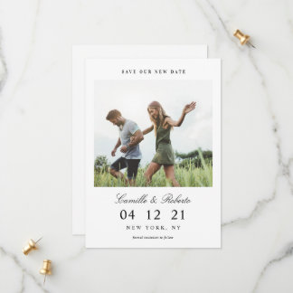 Save The Date Moderne et minimaliste Économisez notre photo de n