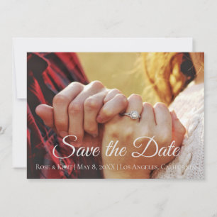Save The Date Moderne et photo   Motif Rose noir blanc