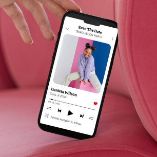 Save The Date Moderne Fun Music Player Diplôme photo