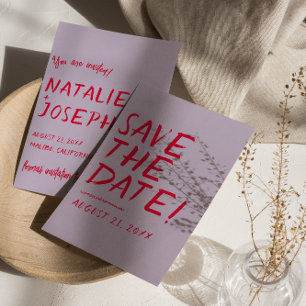 Save The Date Moderne manuscrit brillant Funky Bold Retro Mariag