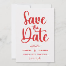Moderne Mariage Photo Script Rouge Rétro Élégant