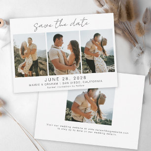 Save The Date Moderne minimal 4 Photo Enregistrer la date