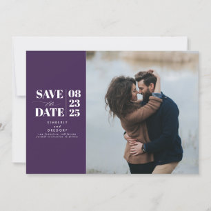 Save The Date Moderne minimal aubergine pourpre Enregistrer la d