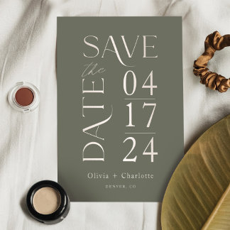 Save The Date Moderne minimal Bold Enregistrer la date typograph