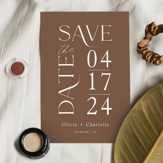 Save The Date Moderne minimal Bold Enregistrer la date typograph