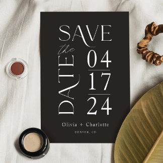 Save The Date Moderne minimal Bold Enregistrer la date typograph