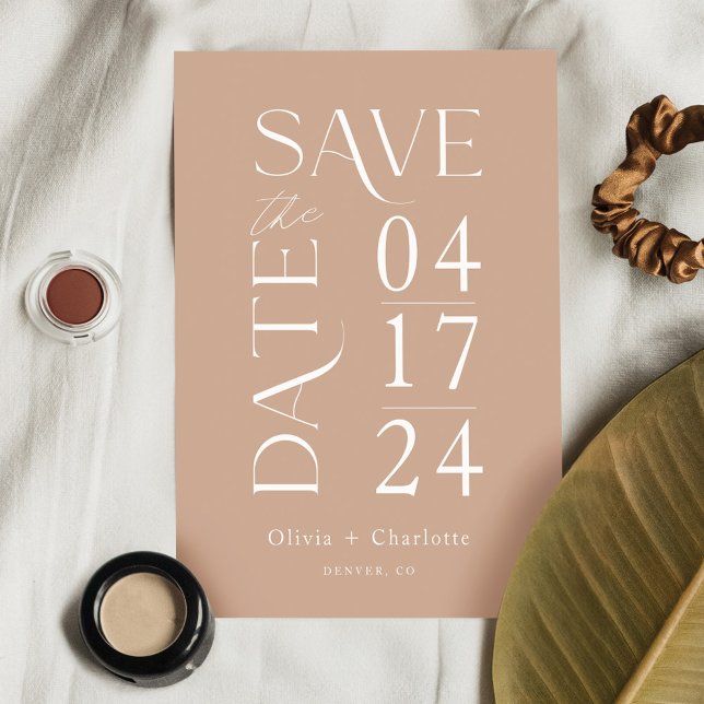 Save The Date Moderne minimal Bold Enregistrer la date typograph (Modern Minimal Bold Save the Date Typographic)