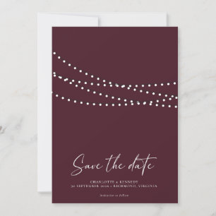 Save The Date Moderne minimal String Lights Photo Enregistrer la