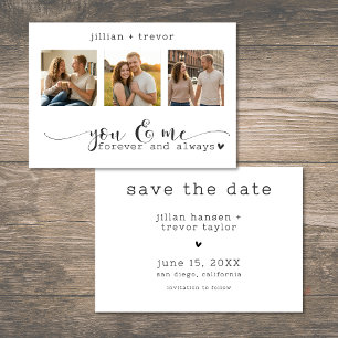 Save The Date Moderne Minimaliste 3 Photo Script Collage Mariage