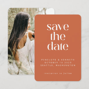 Save The Date Moderne minimaliste Boho Terracotta simple photo