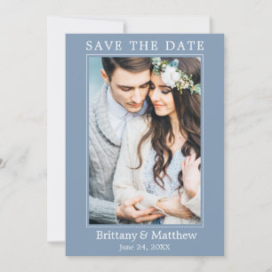 Save The Date Moderne minimaliste Dusty Blue