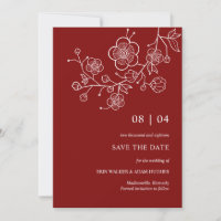 Moderne minimaliste fleurs de cerisier rouge